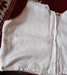 Elegant crop top with Golden Embroidery