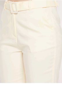 madame off white trouser with belt