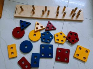 Wooden fruit, veg. shape shorting puzzle