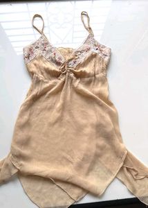 Sheer jet Lace Trim Cami Top