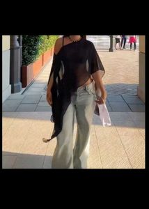Sheer combo Overlay cape  y2k Top