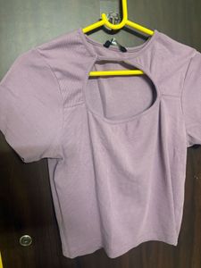 Lavender Cut-Out Crop Top