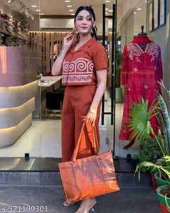 Trendy Red Ethnic Kurta Set with White Print
