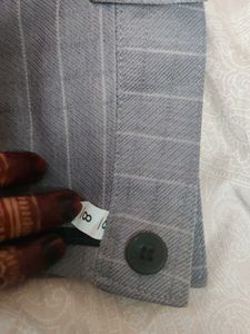 Boys' Grey  White Patterned Shirt