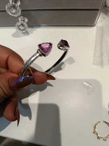 Unique Snake Design Amethyst Bangle