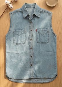 Sleeveless Denim Shirt Dress