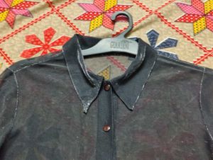 Sheer shimmer Black shirt