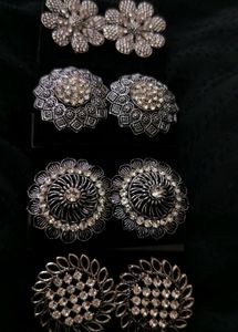 Vintage Silver Tone Earring Set
