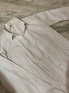 Classic White Cropped Button-Down Shirt