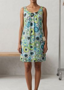 Boho Circle Print Sleeveless Dress