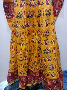 Yellow Printed Anarkali 👗