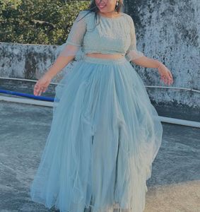 Beautiful sea green skirt and top