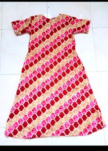 Red &amp; Pink Print Dress