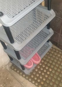 4-Tier Plastic Shoe Rack