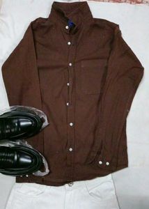 Brown oldmoney Linen shirt