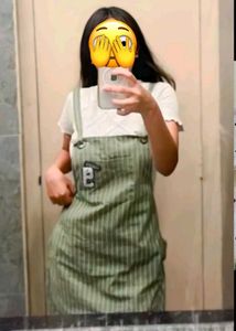 RIO cute striped Dungaree with Polka Dot Top