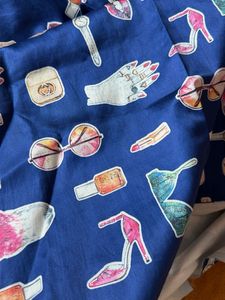 01mtr Chic Blue Fashion Print material