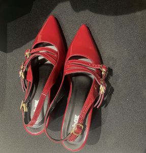 Stunning Red Patent Slingback Flats