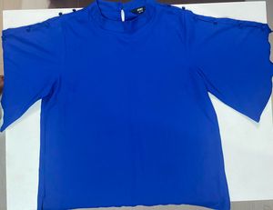 Stylish Blue Short Sleeve Top