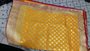 Vibrant Yellow Banarasi Silk Saree