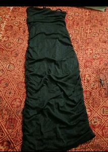 Black Ruched Strapless Dress🖤