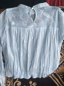 Sky Blue Organza Top