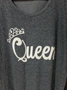Women’s Queen Printed Cotton Nighty | Grey | Used