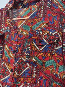 Vintage Print Shirt Kurta