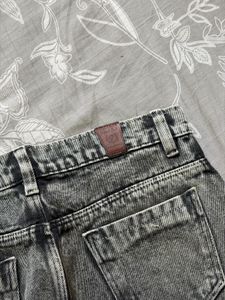 Grey Acid Wash Straight Leg Jeans