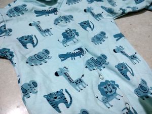 Cute Animal Printed Blue Romper