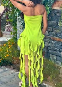 Vibrant Yellow Ruched Dress