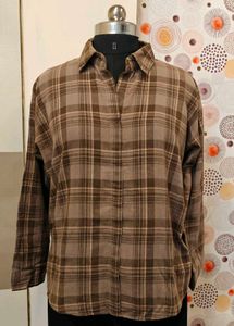 Brown check top
