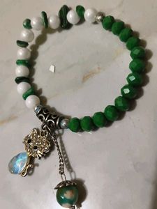 Charming crystal, stone, pearl mix Bracelet with C