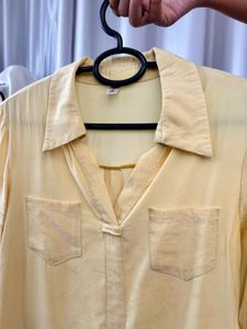 Yellow Long Sleeve Casual Blouse