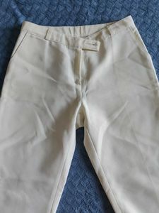Cream Formal Pant With Unique Cool Material