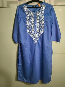 pinterest Blue Cotton embroidery Kurta