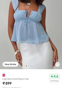 Light Blue Peplum Top