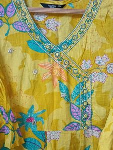 Beautiful Yellow Floral Kurta set