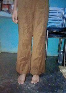 Brown Flare Leg Trousers