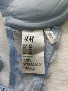 H&amp;M Light Blue Lace Push-Up Bra