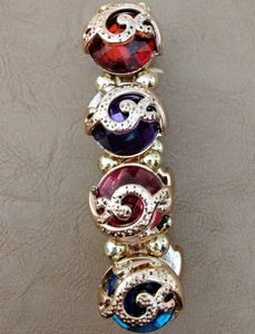Multicolour Chunky Gold Tone Bracelet