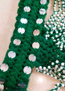 Handmade Green Woolen Door Toran.