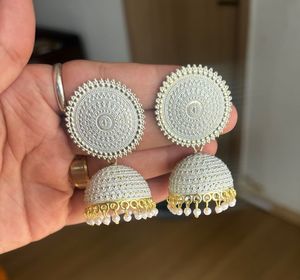 Elegant Jhumka Earrings with Pearl Drops
