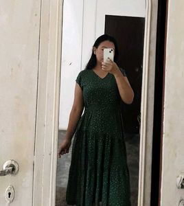 Green Polka Dot Midi Dress