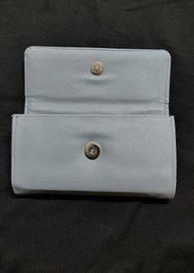 Chic Grey Wallet with Wave Design