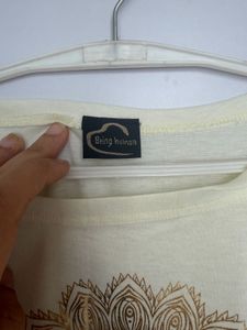 Gold Elephant Graphic Tie-Front Top