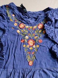 Embroidered Blue Kurta