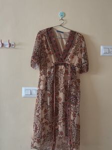 AARKE RITU KUMAR Boho Print V-Neck Midi Dress