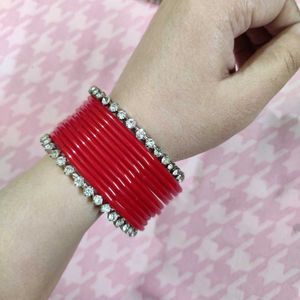 Beautiful Set Of 8 AD Studded Bangles