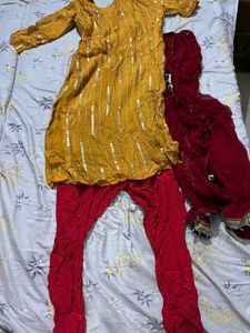 Stunning Yellow Kurta Set with Sequins
